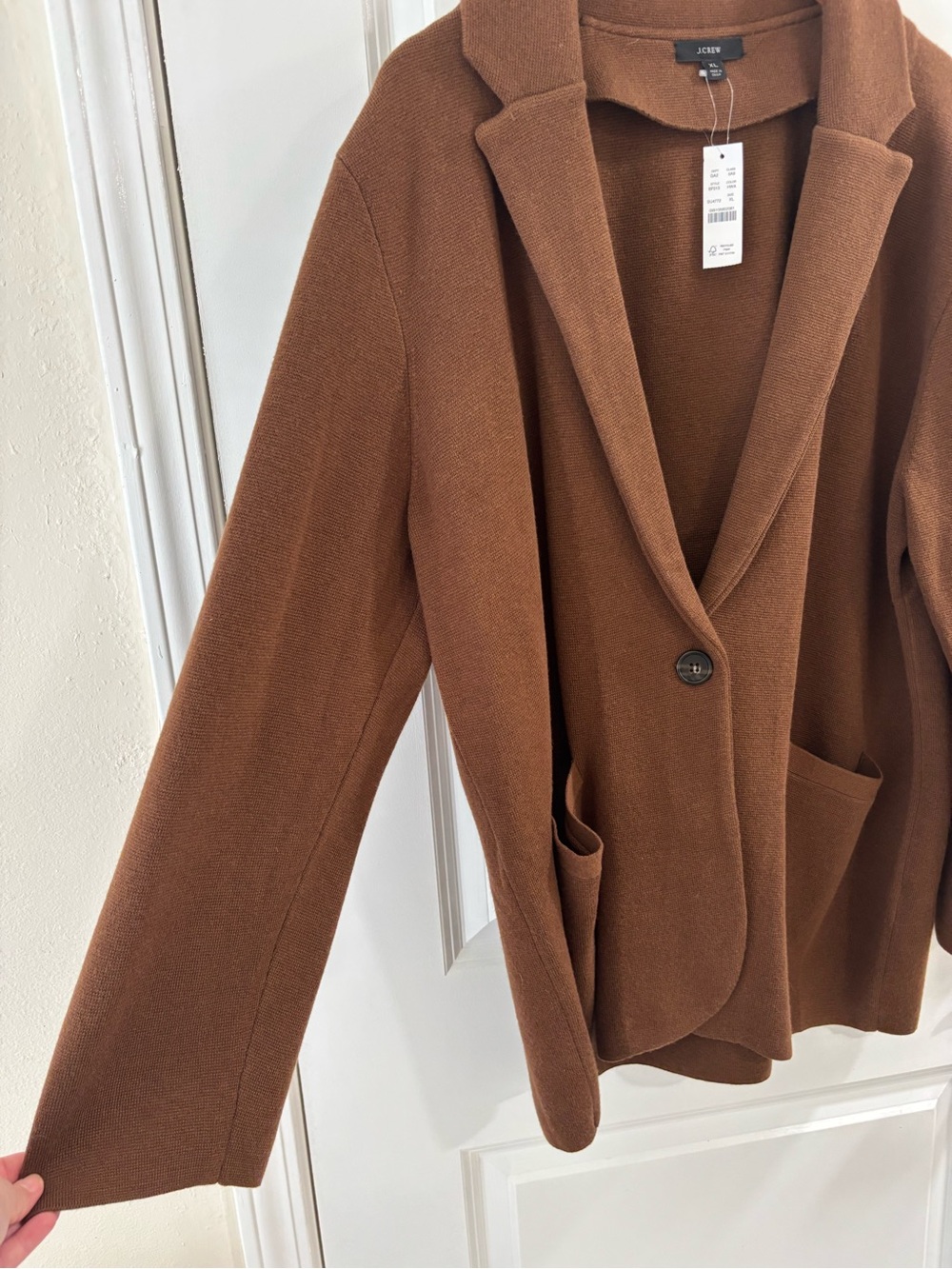 J. Crew Chocolate Brown Single-Button Knit Blazer - Picture 7 of 11